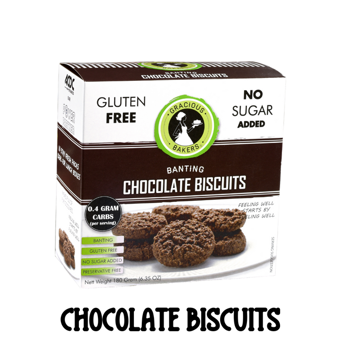 Box of sugarfree and glutenfree Gracious Bakers Biscuits. Suitable for Diabetic, Keto and Banting Eating Plans