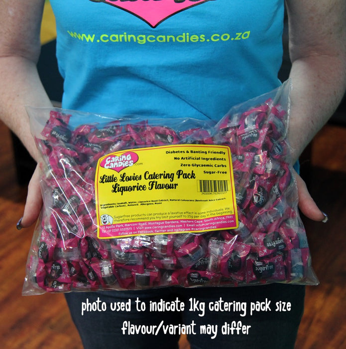 photo showing size of caring candies 1kg catering packs