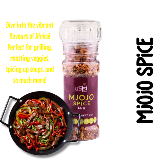 uSisi Brands mjojo seasoning spice. Sugar free, gluten free, suitable for Diabetics, Keto, and Banting