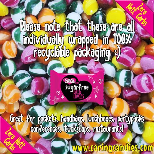 Bulk sugar free keto assorted sour flavoured Little Lovies Sweets by Caring Candies | Diabetic, Banting, Candida, Halaal, Kosher, Vegan