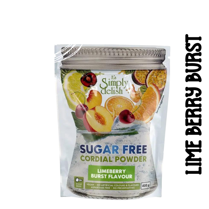 Limeberry Burst Simply Delish Sugarfree Flavoured Cordial Powder