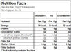 nutrition facts table for sugarfree raspberry jam, fig jam, and strawberry jam sweetened with xylitol. ideal for diabetics, and those following a vegan, low carb, keto, and banting diet